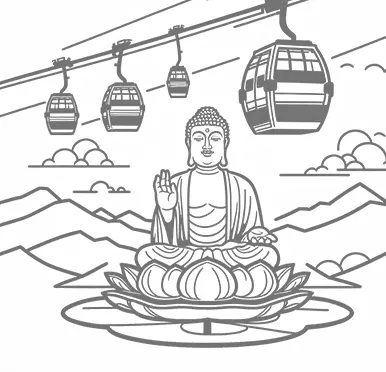 大嶼山素描圖背景